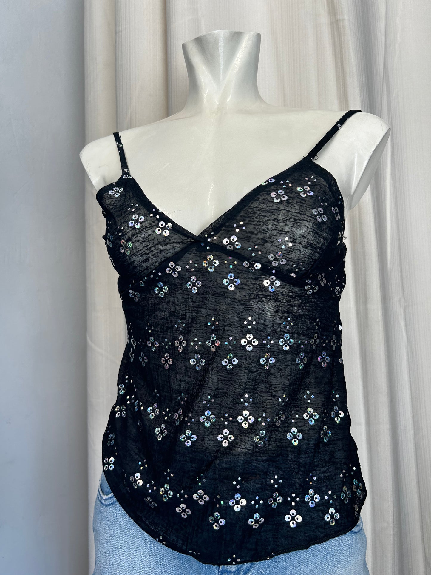 Vintage sequin mesh top
