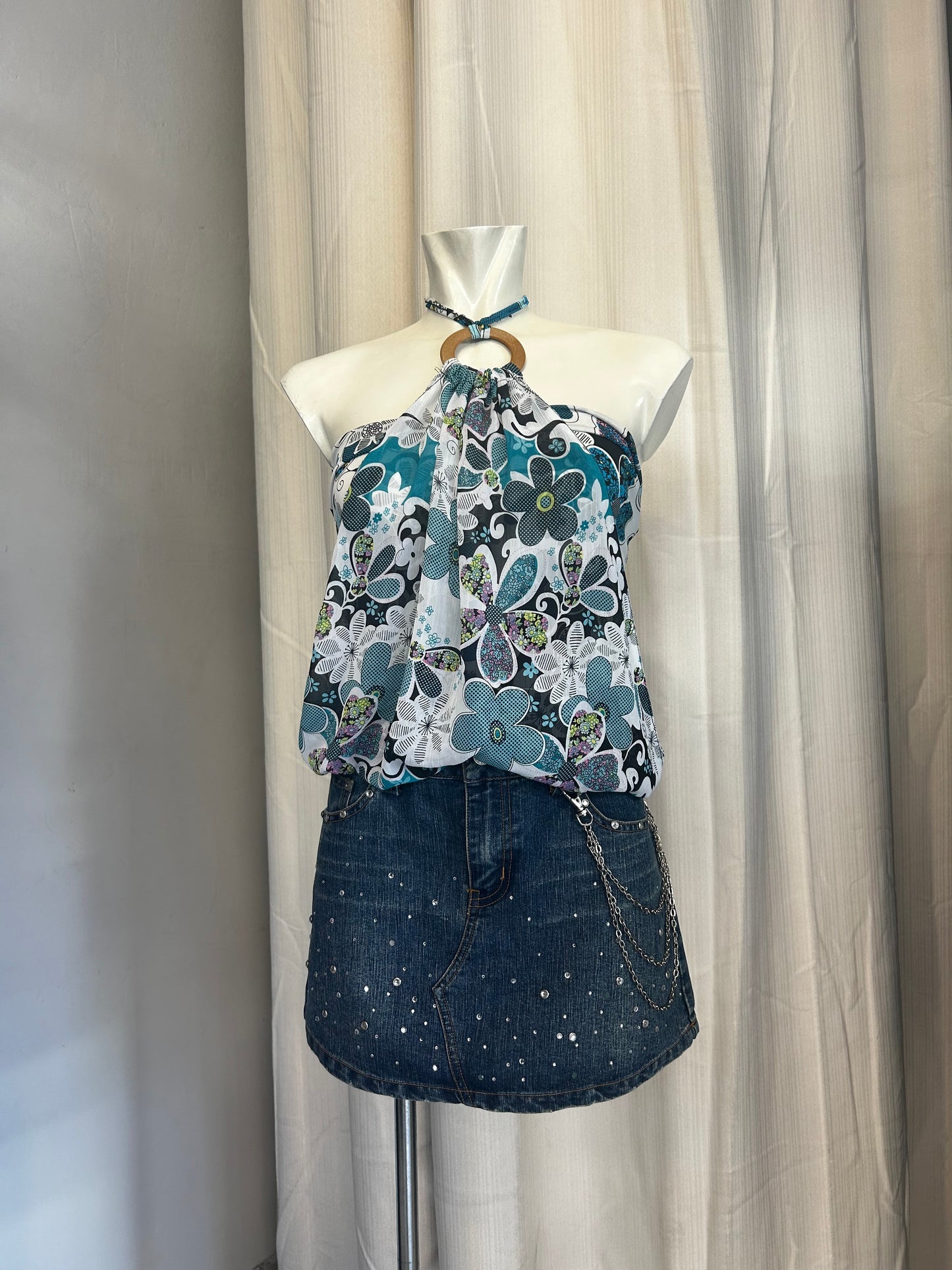 Y2K floral top