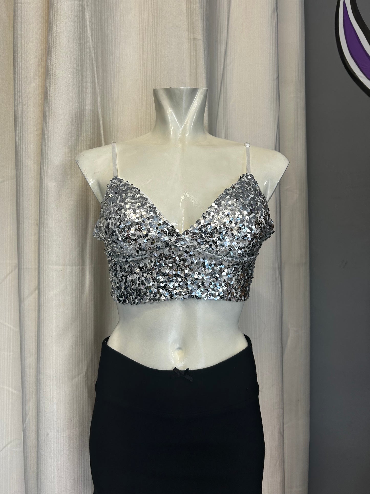 Sequin crop top