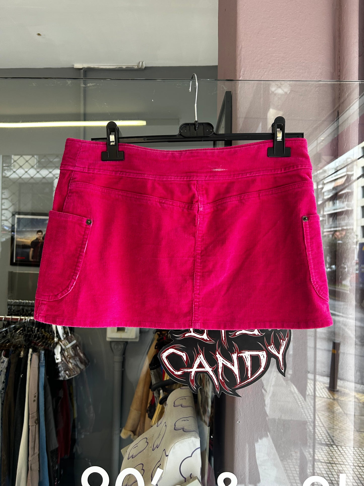 Y2K corduroy pink skirt