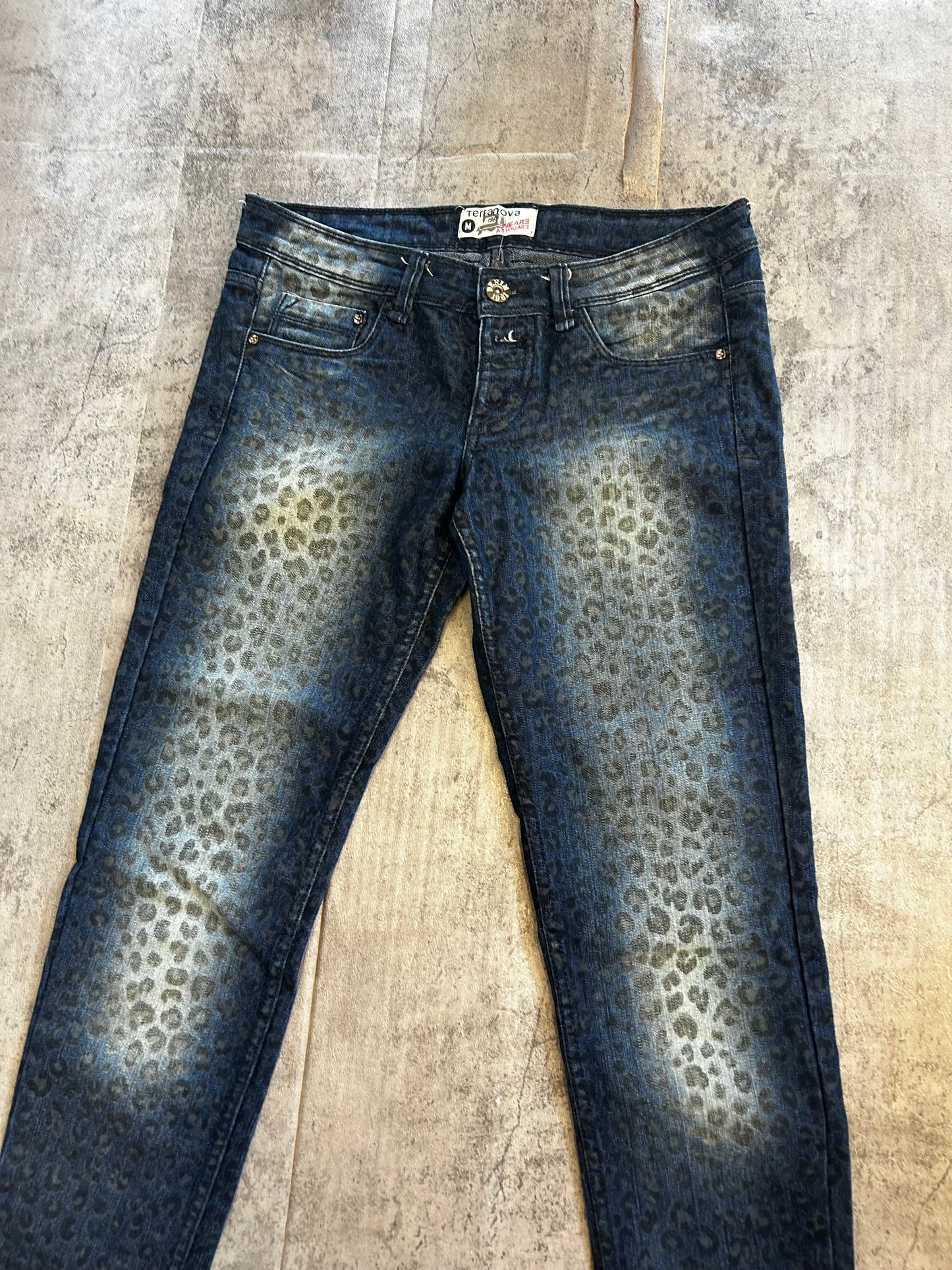 Low rised animal print jeans