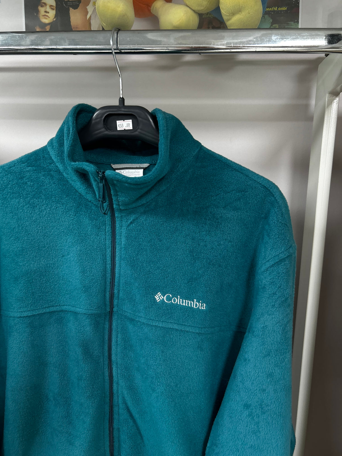 Columbia teal fleece jacket
