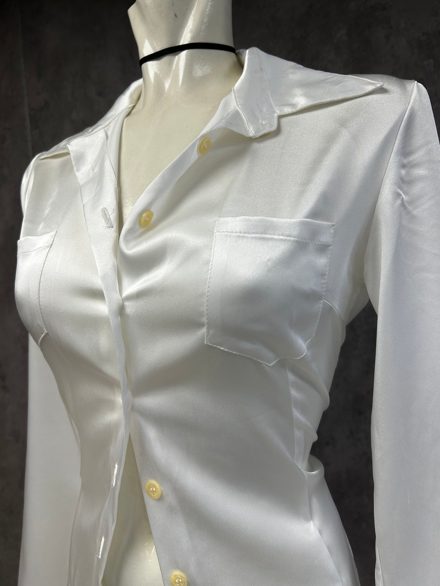 Satin white shirt
