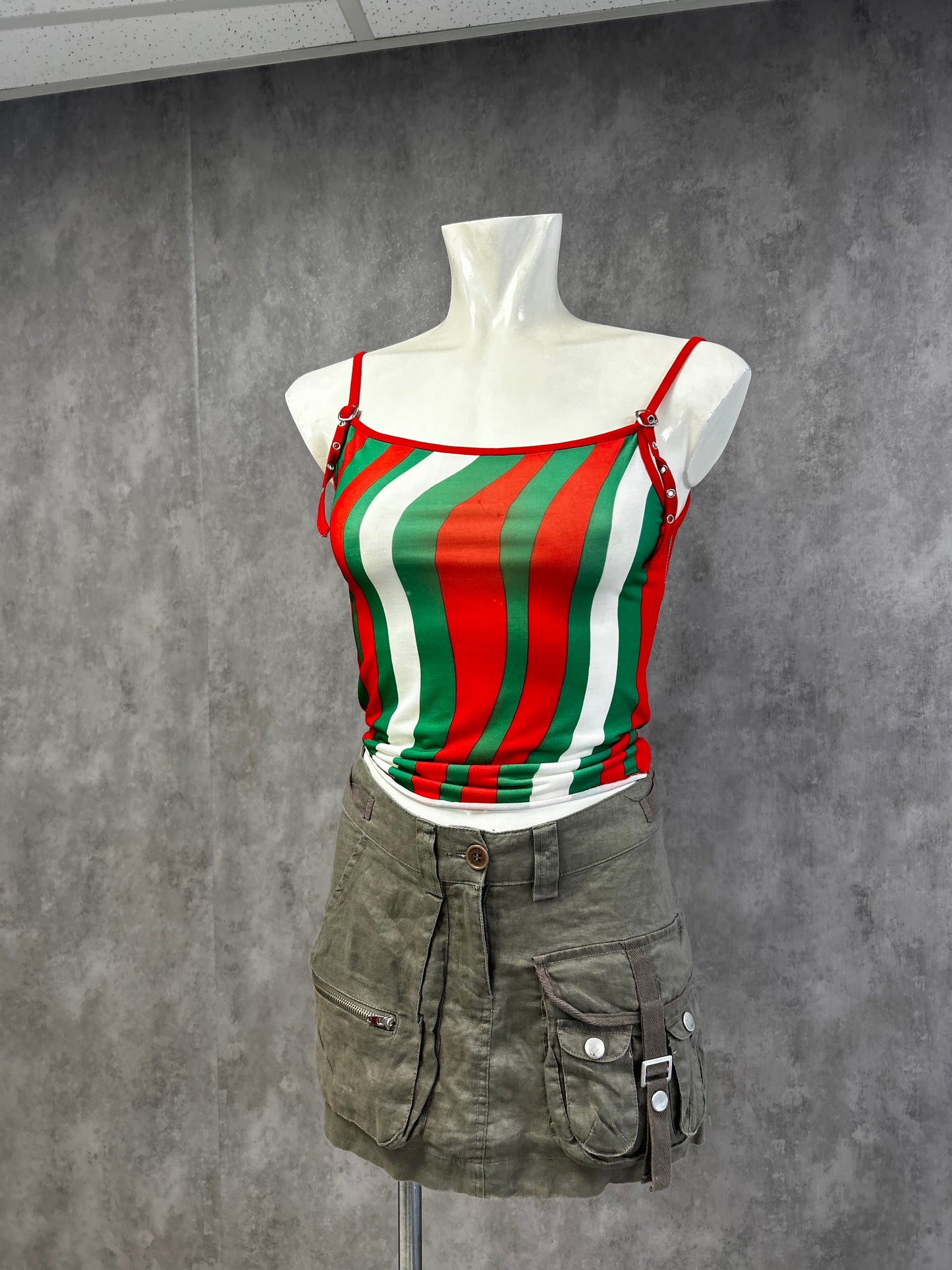 Y2K striped tank top