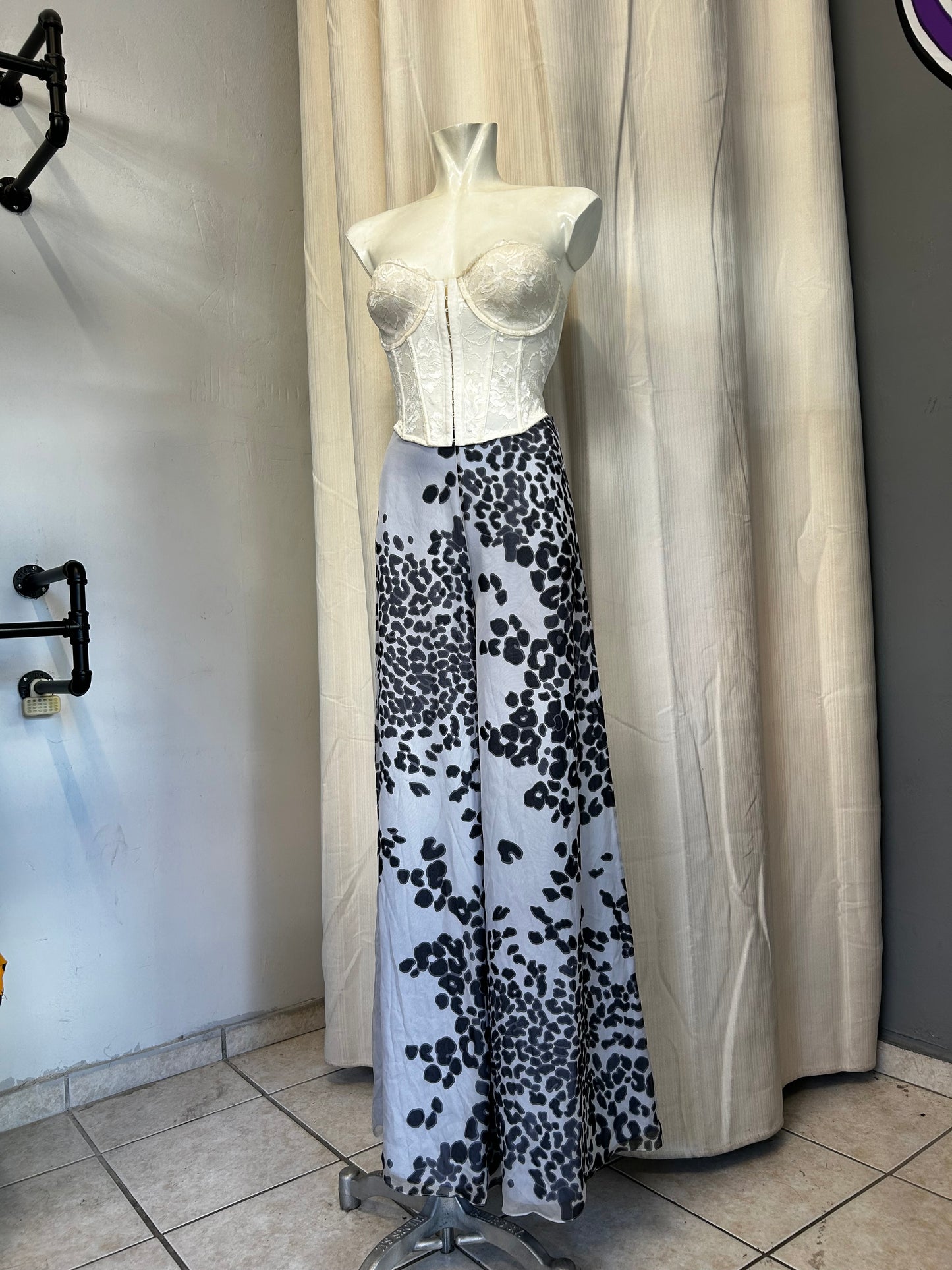 Vintage animal print silk pants