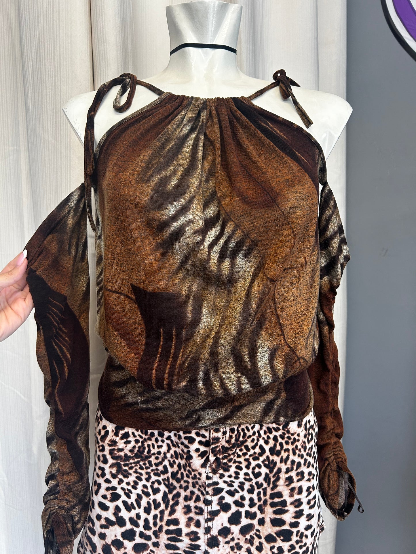 Y2K animal print top