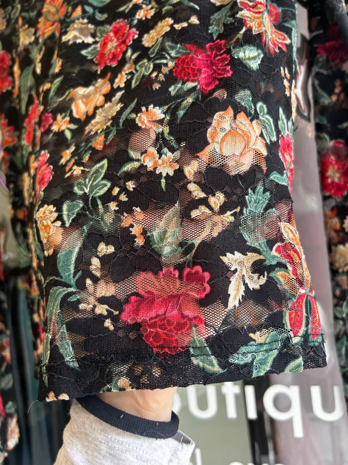 Promod floral mesh top