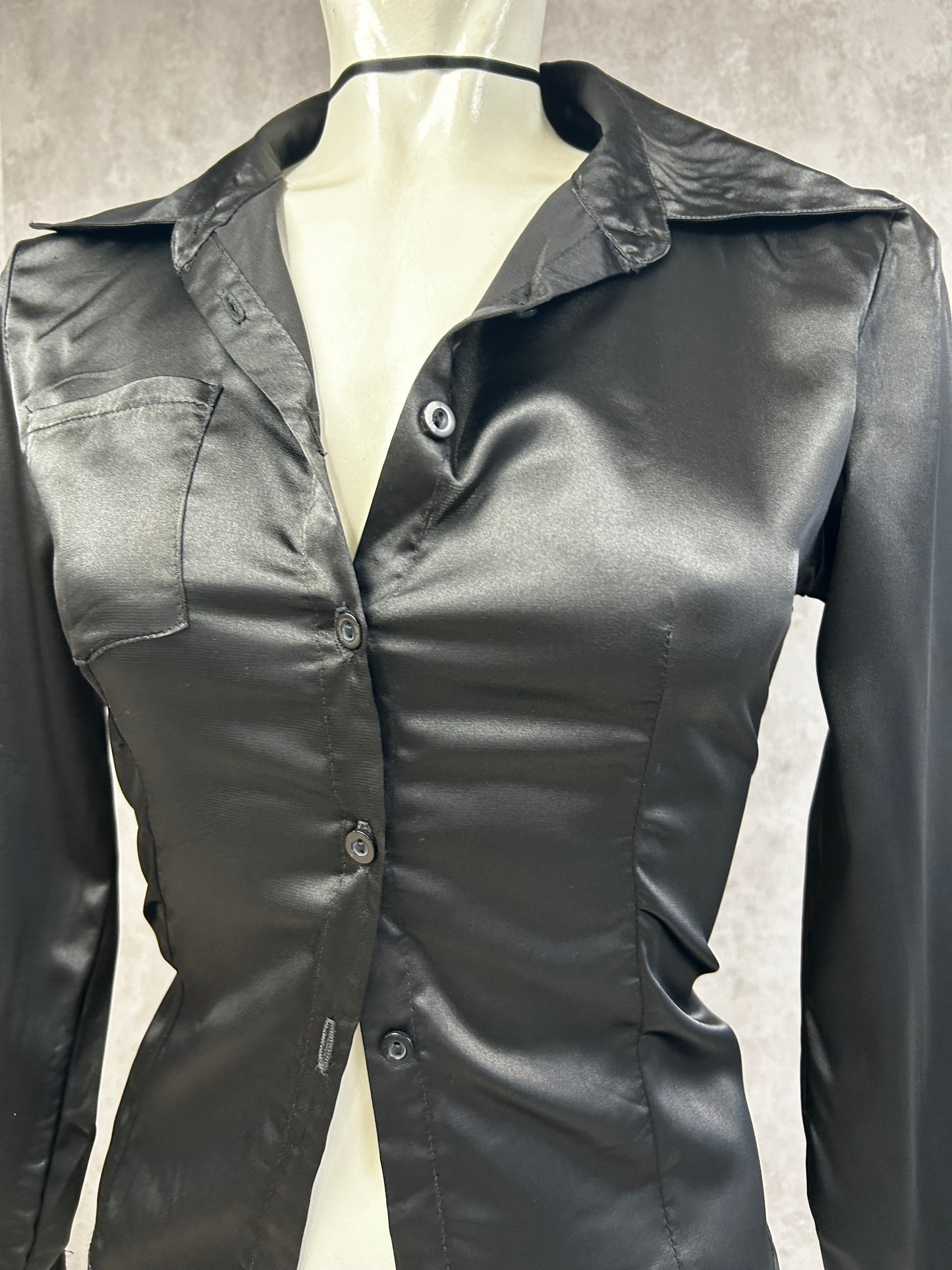 Satin black shirt