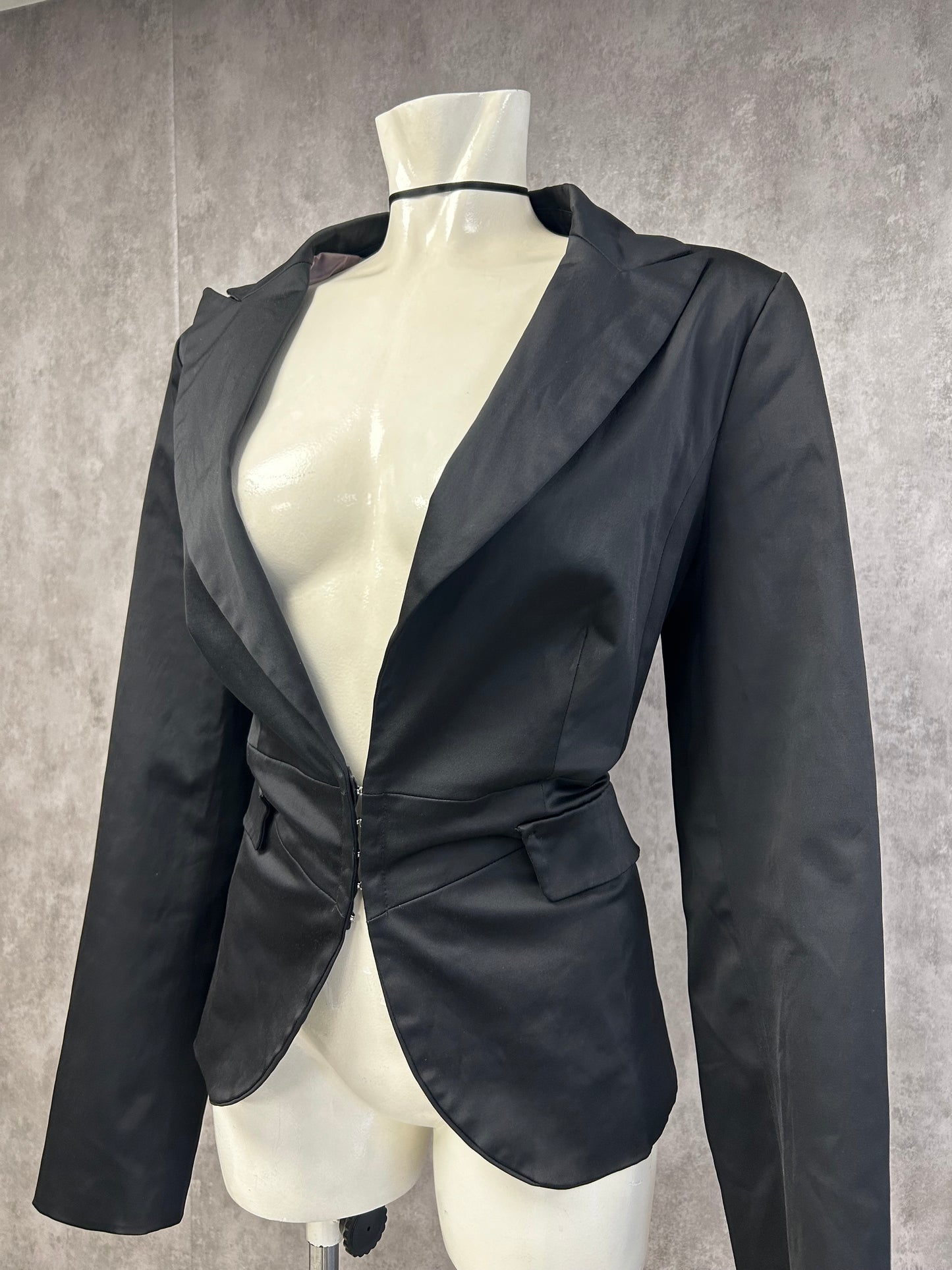 Black satin blazer