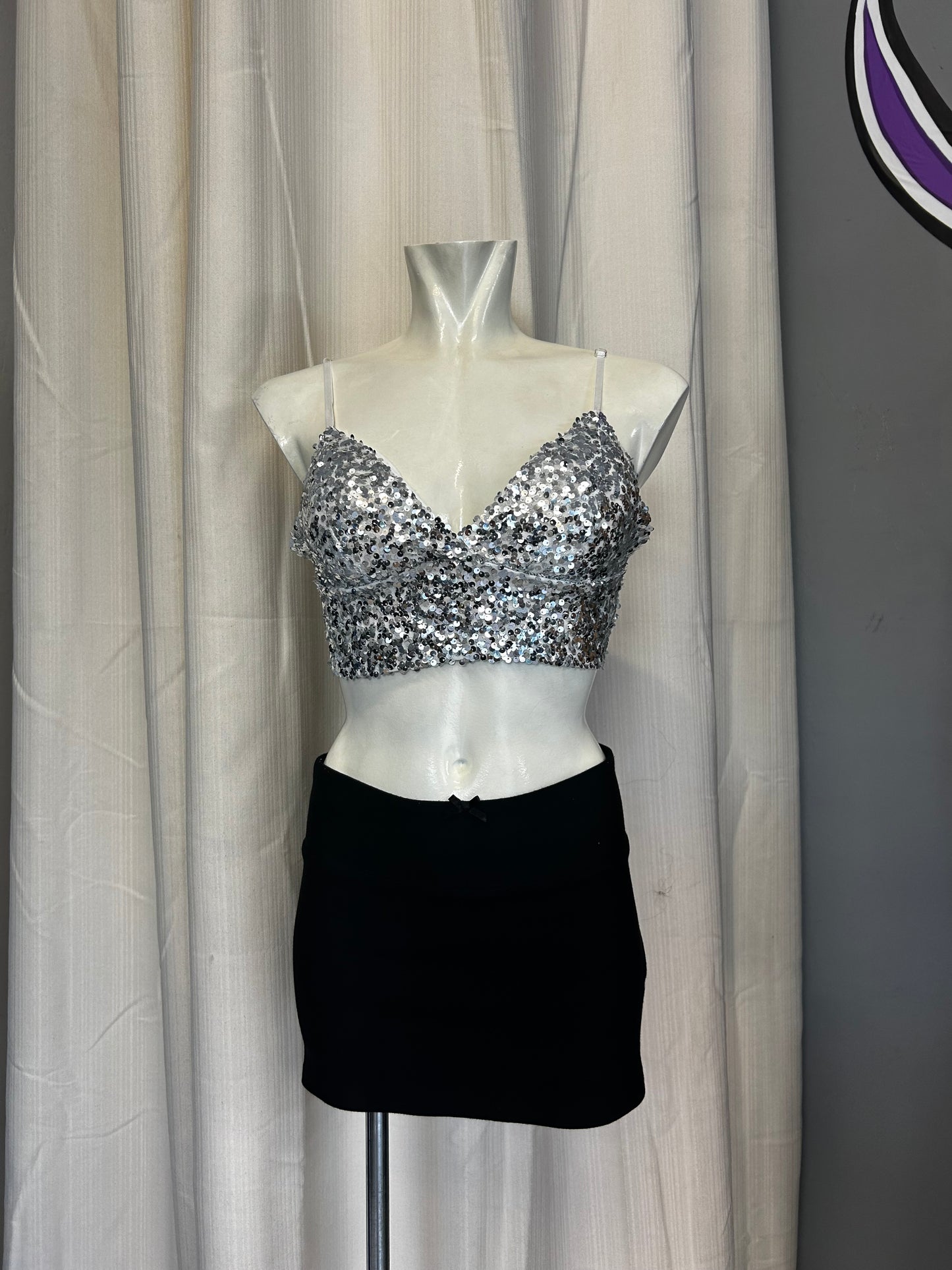 Sequin crop top