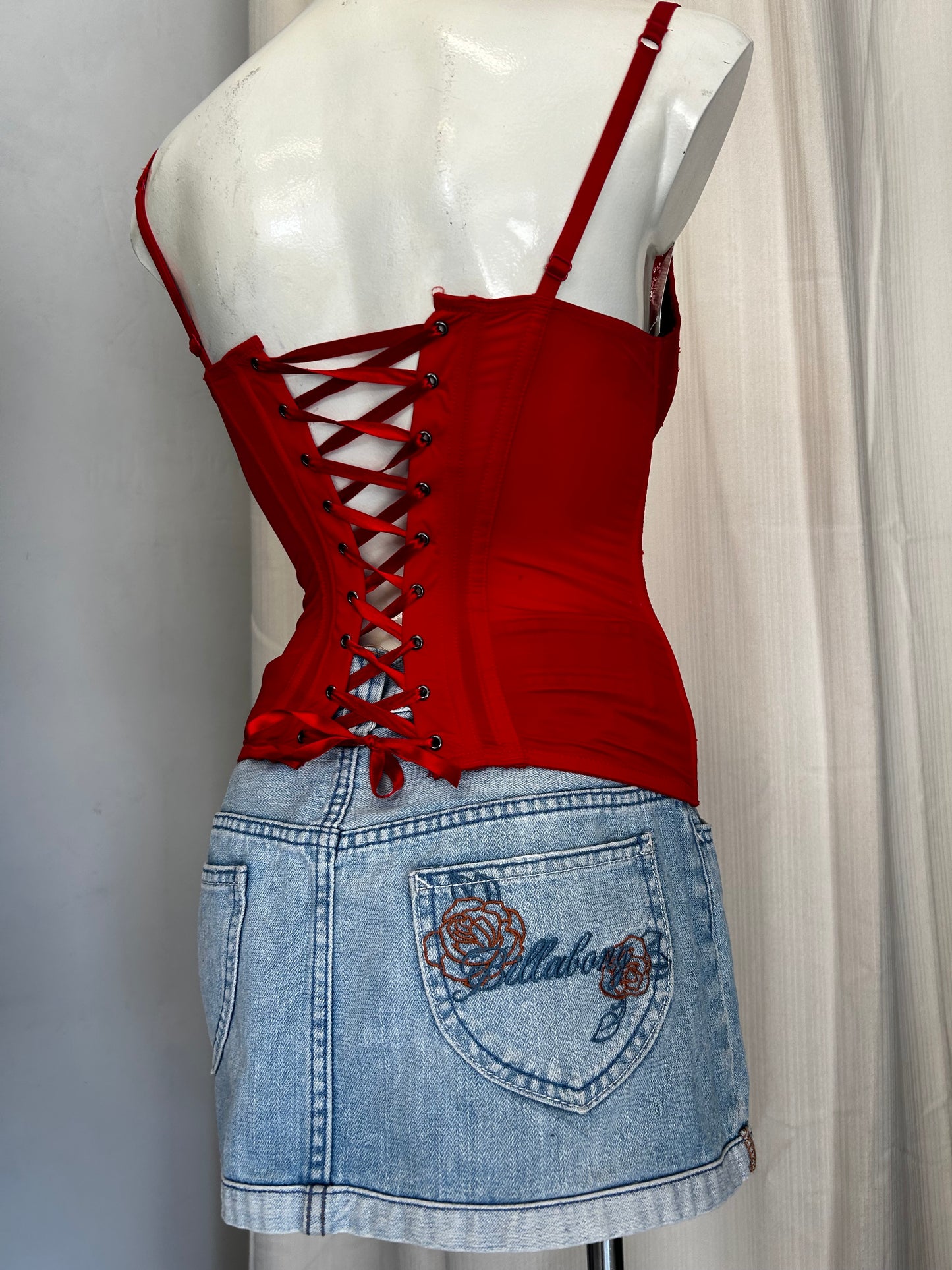 Red corset top
