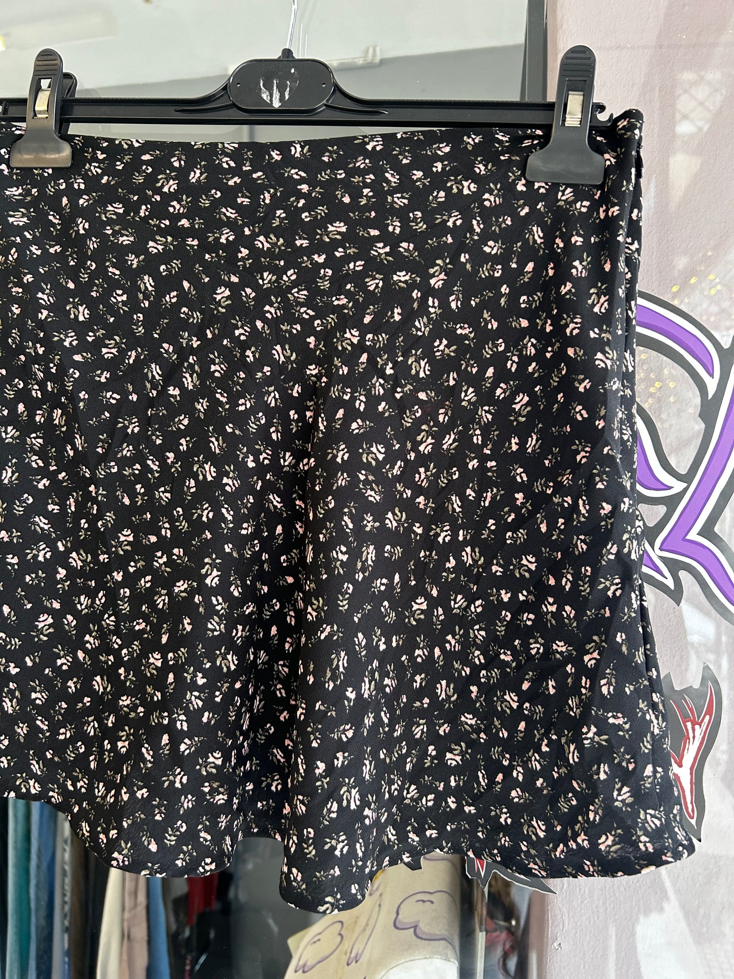 Floral mini mesh skirt