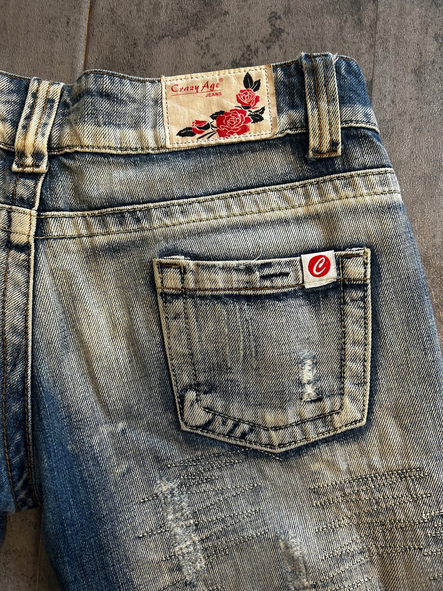 Crazy Age super low rised flare jeans