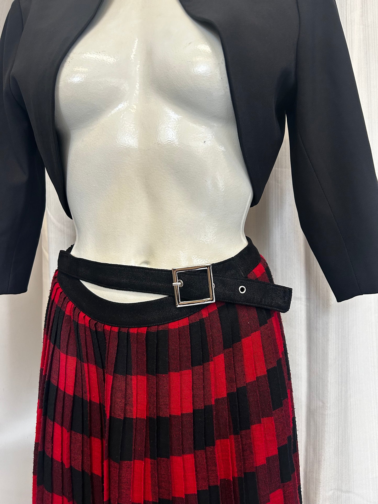Vintage tartan midi skirt
