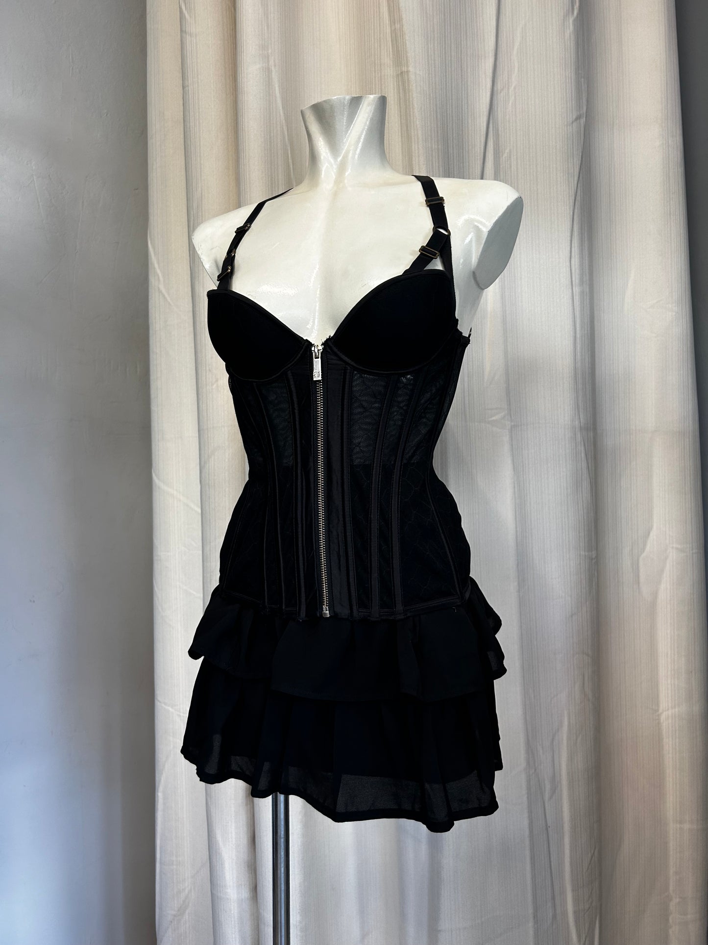 Black mesh corset