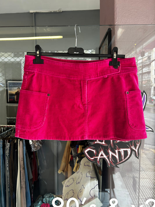 Y2K corduroy pink skirt