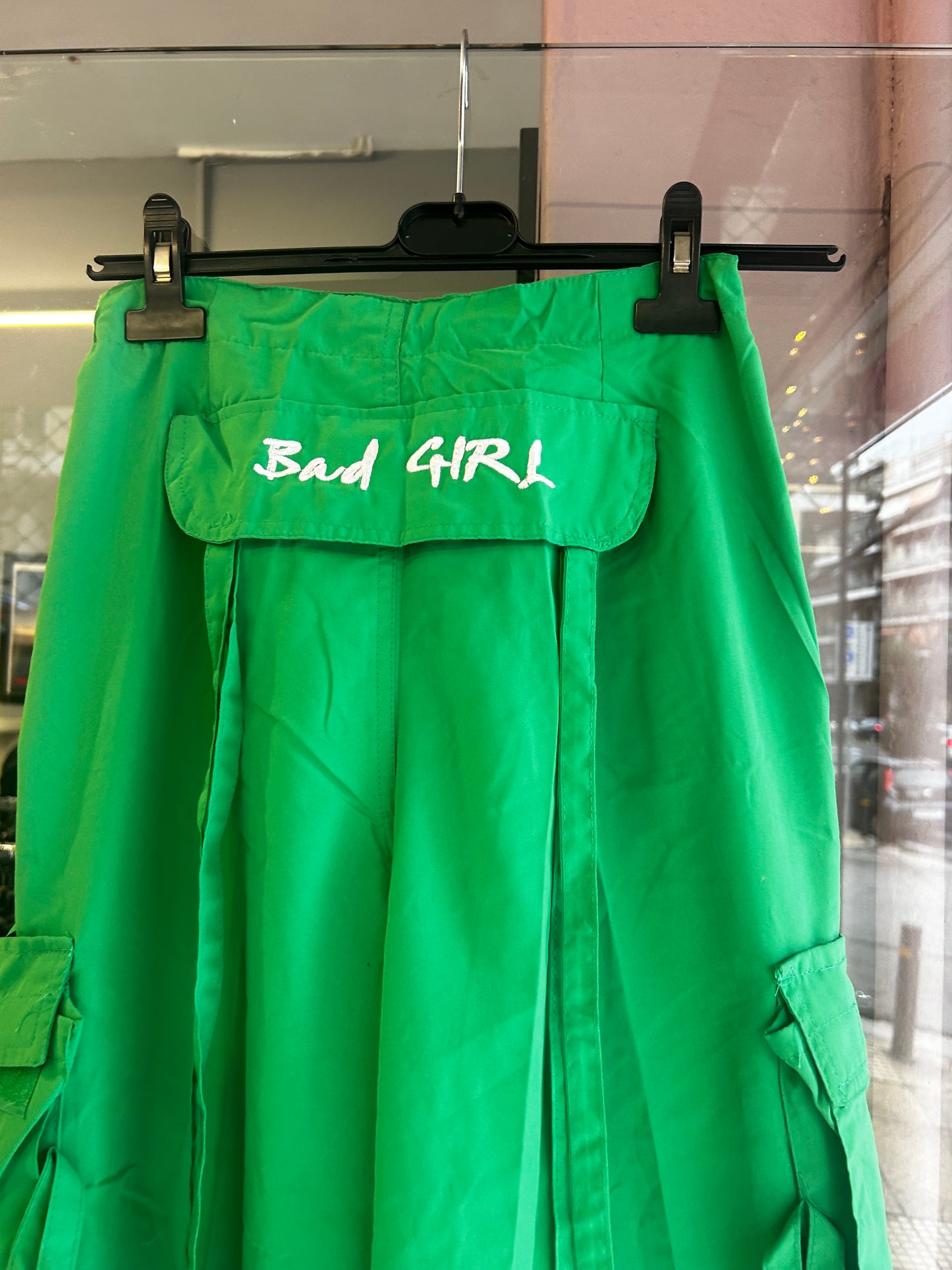 Bad Girl green parachute pants