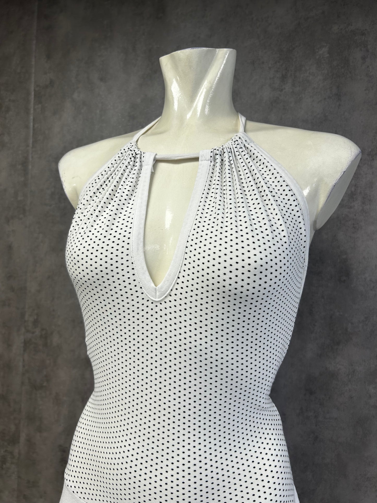 Extrose polka dot backless dress