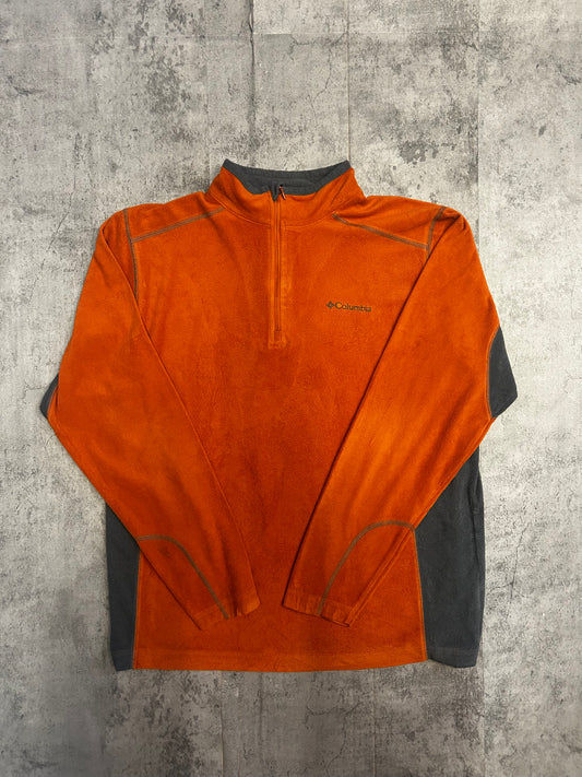Columbia orange half zip fleece