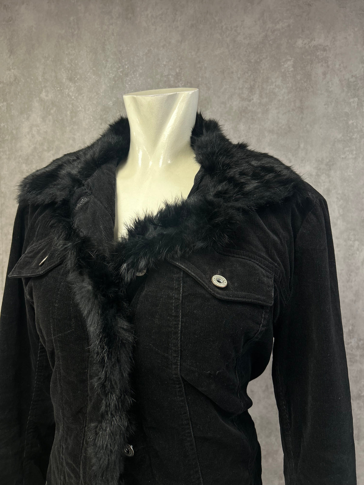 Oviesse corduroy jacket with real fur