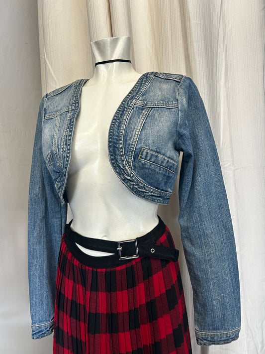 Y2K cropped jean jacket