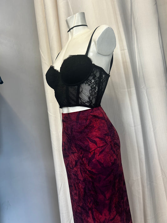 Pimkie vintage velvet maxi skirt