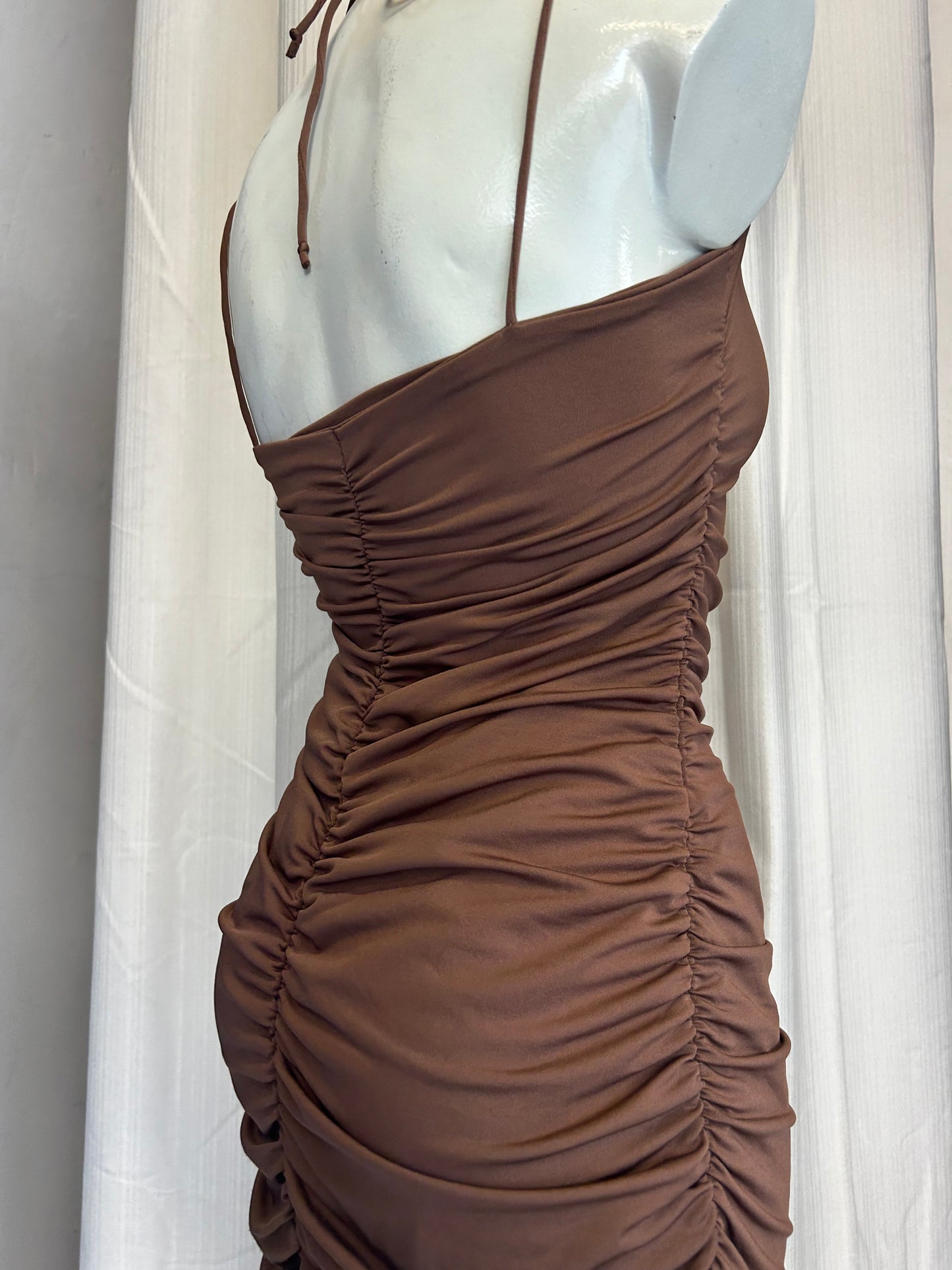 Brown bodycon dress