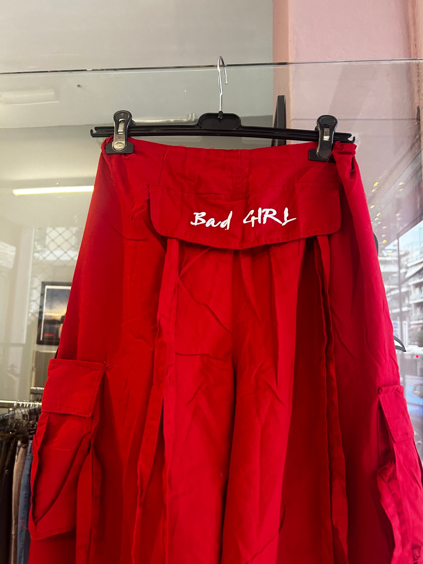 Bad Girl red parachute pants