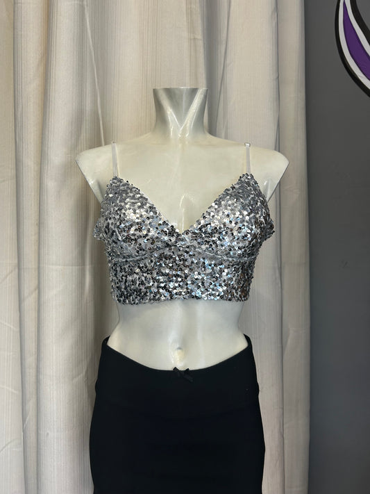 Sequin crop top