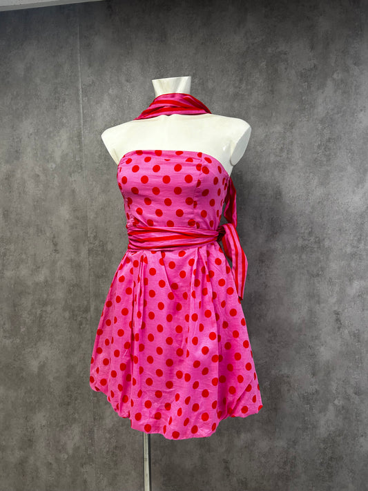Y2K polka dot mini dress