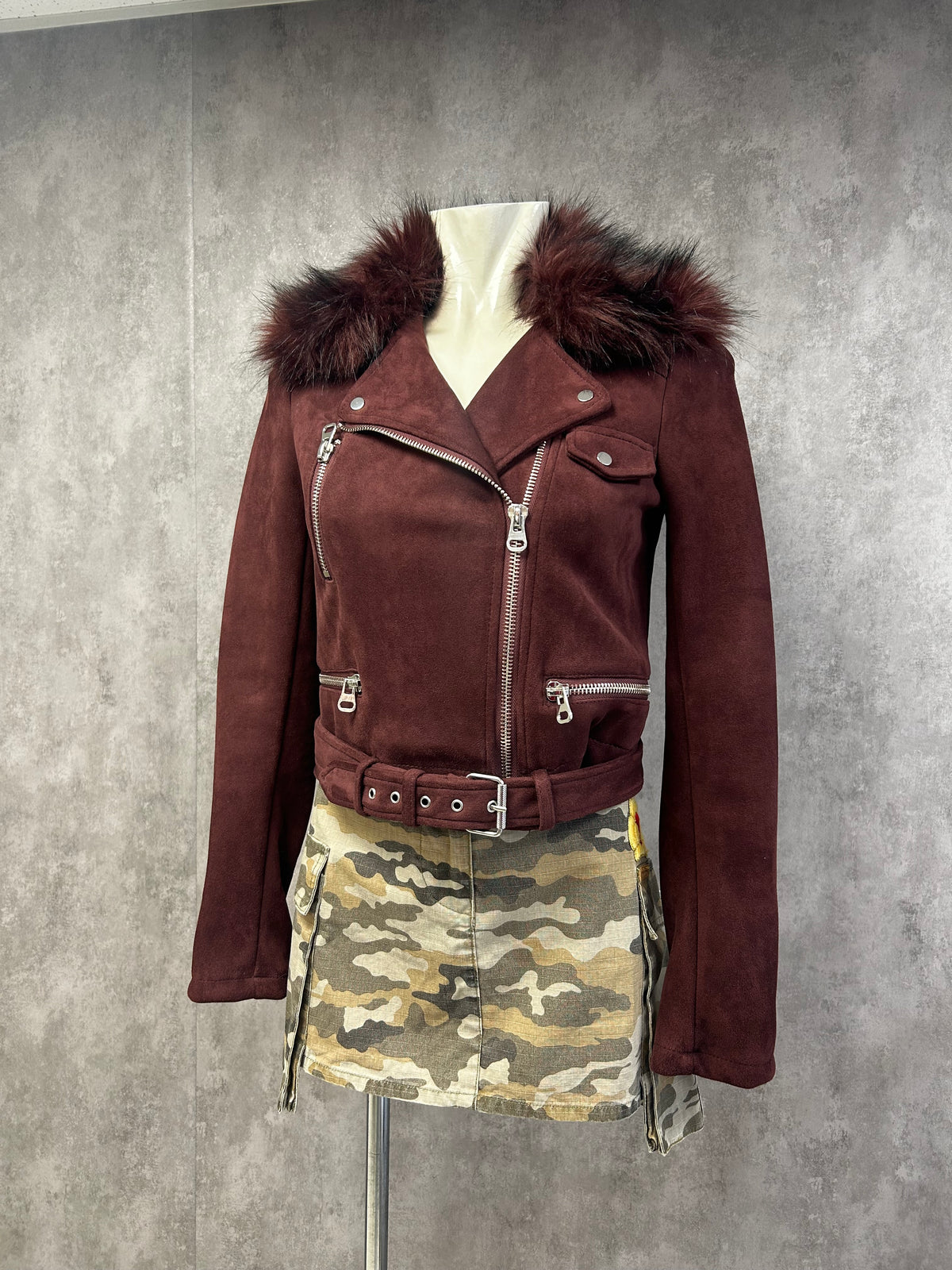 Pimkie burgundy suede jacket