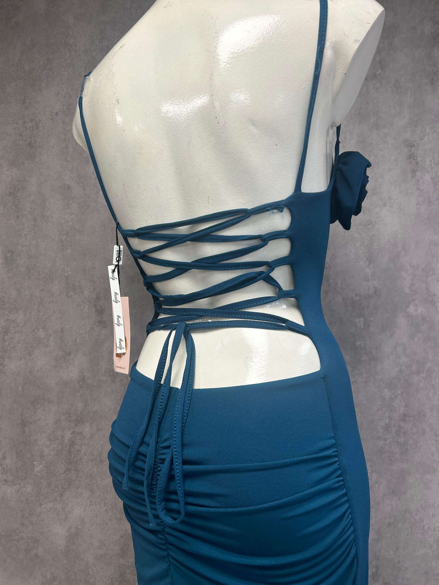 Maxi petrol backless dress