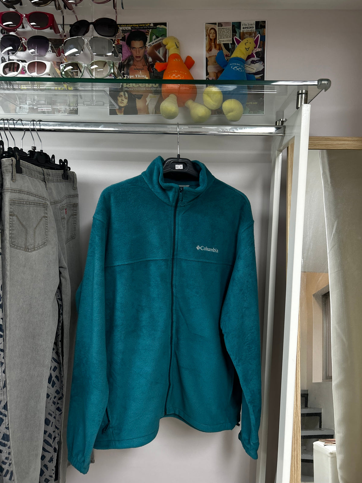 Columbia teal fleece jacket