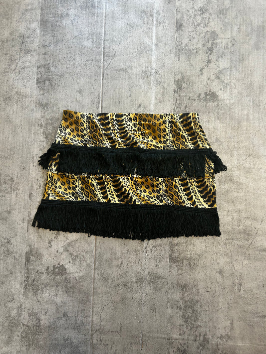 Low rised Tiger print mini skirt