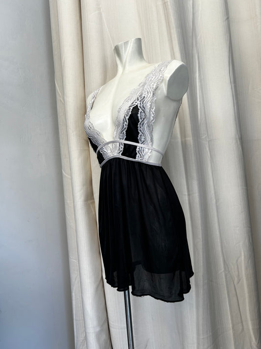 B&W mesh top - babydoll