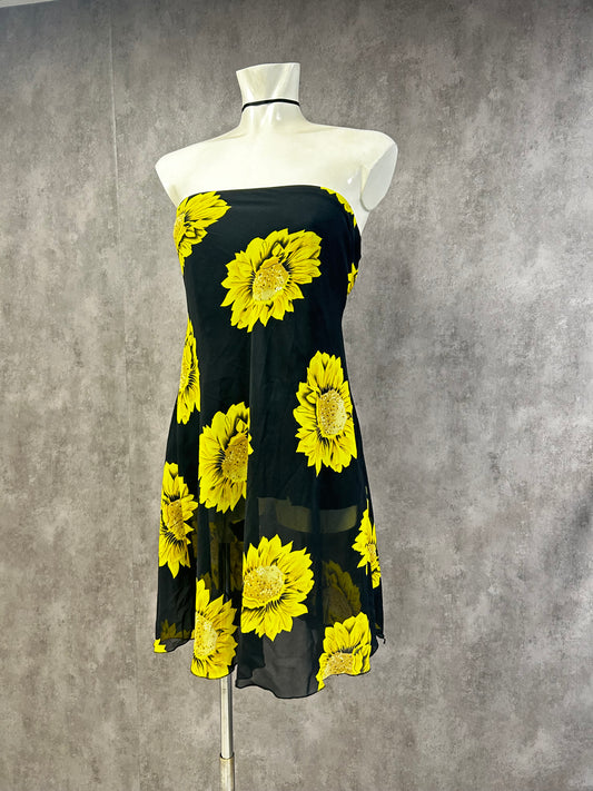 Vintage floral mesh top