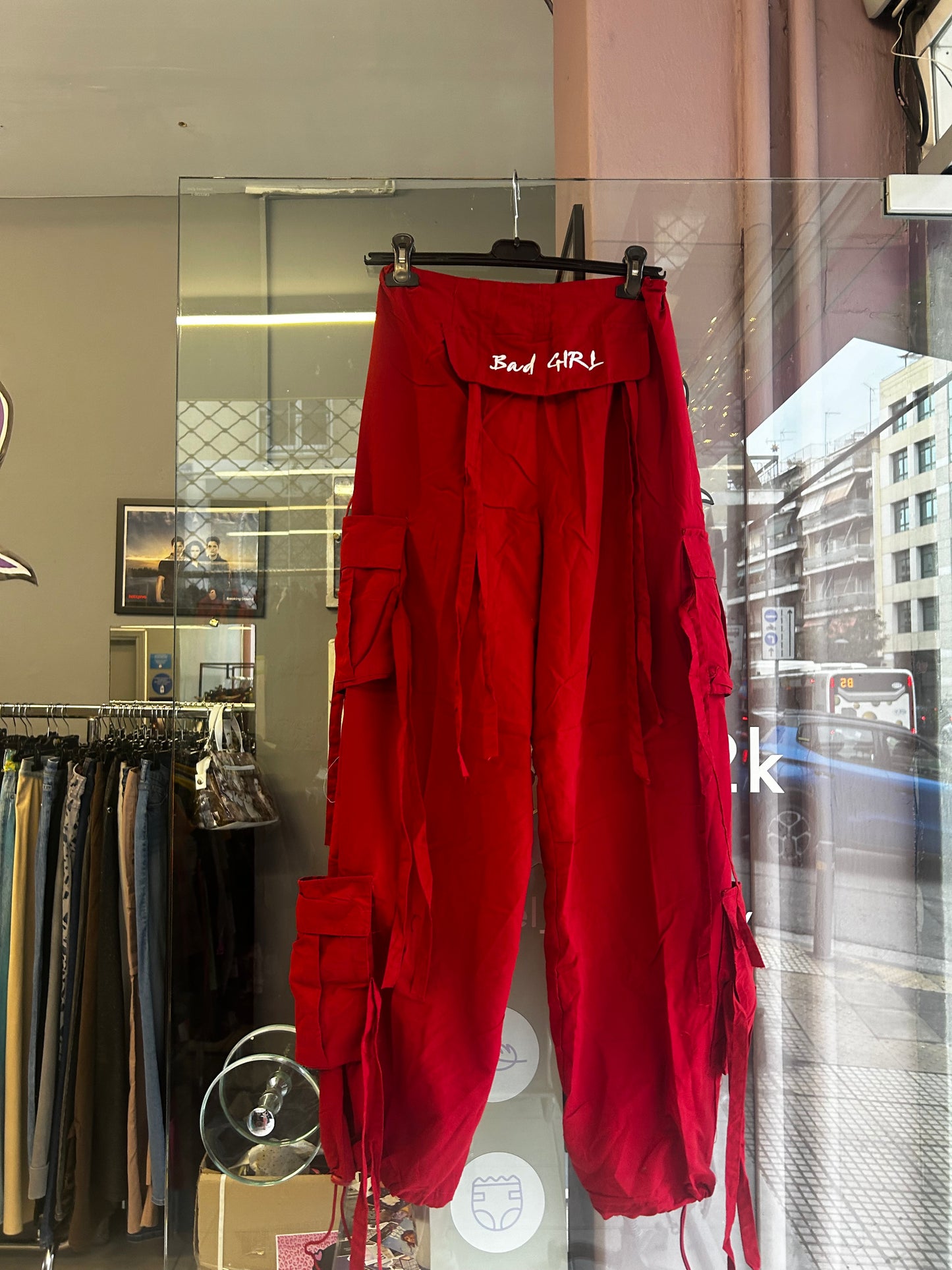 Bad Girl red parachute pants