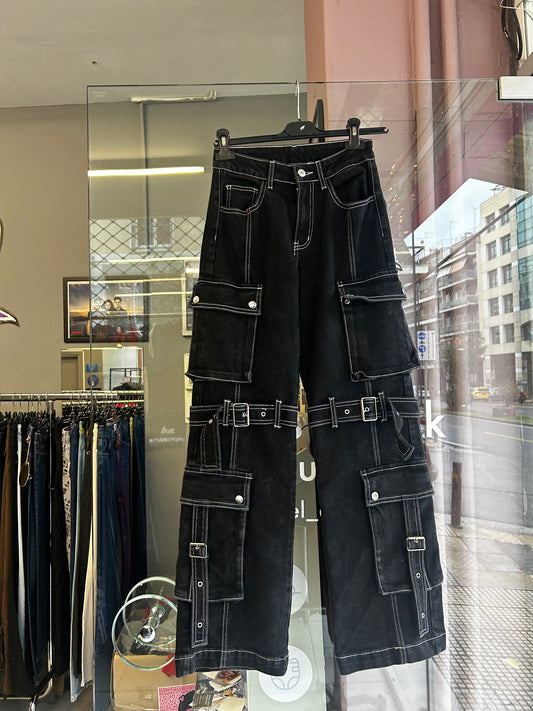 Thick baggy cargo jeans