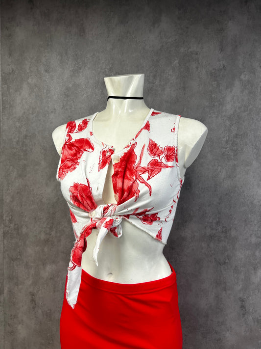 Vintage patterned cropped top