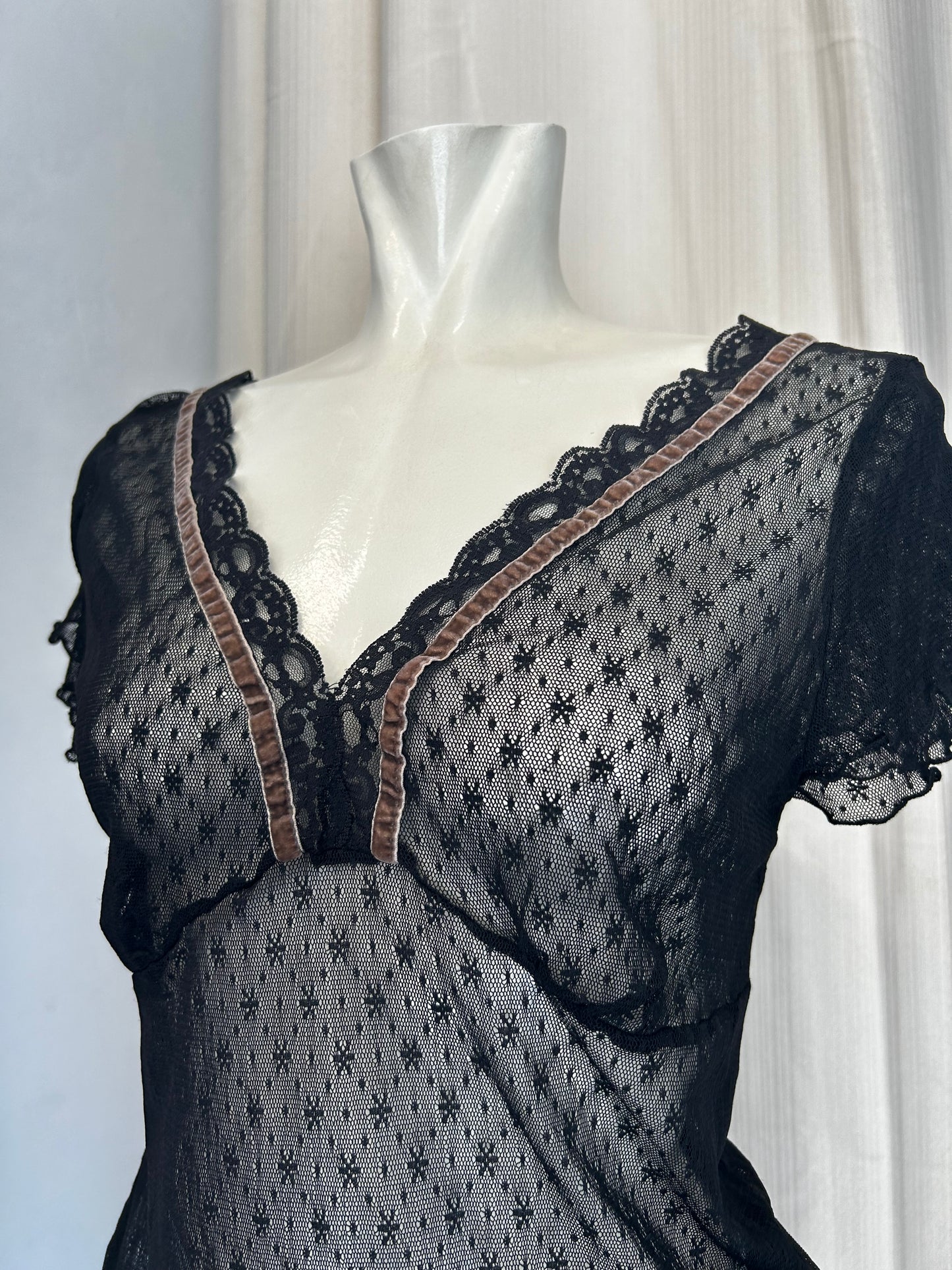 Black mesh top