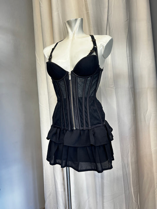 Black mesh corset