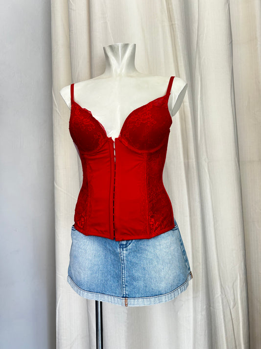 Red corset top