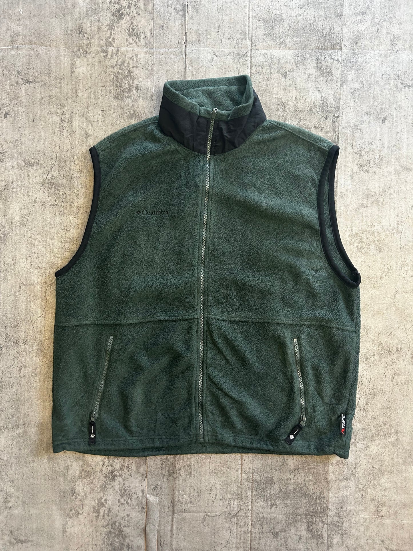 Columbia green fleece vest