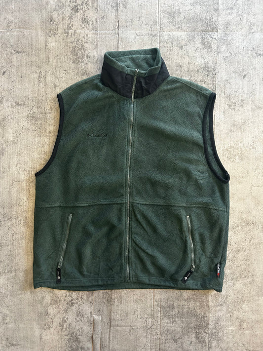 Columbia green fleece vest