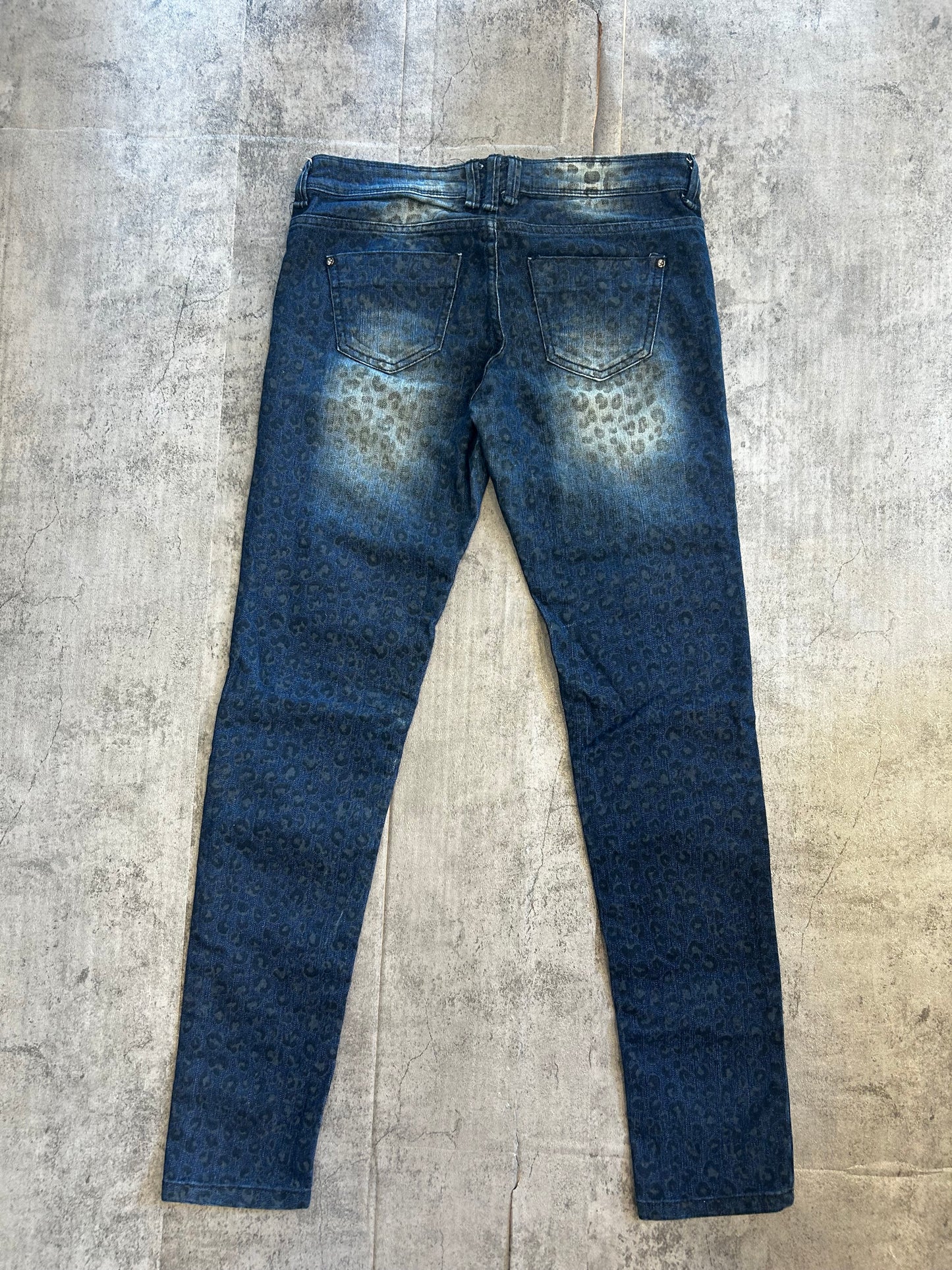Low rised animal print jeans