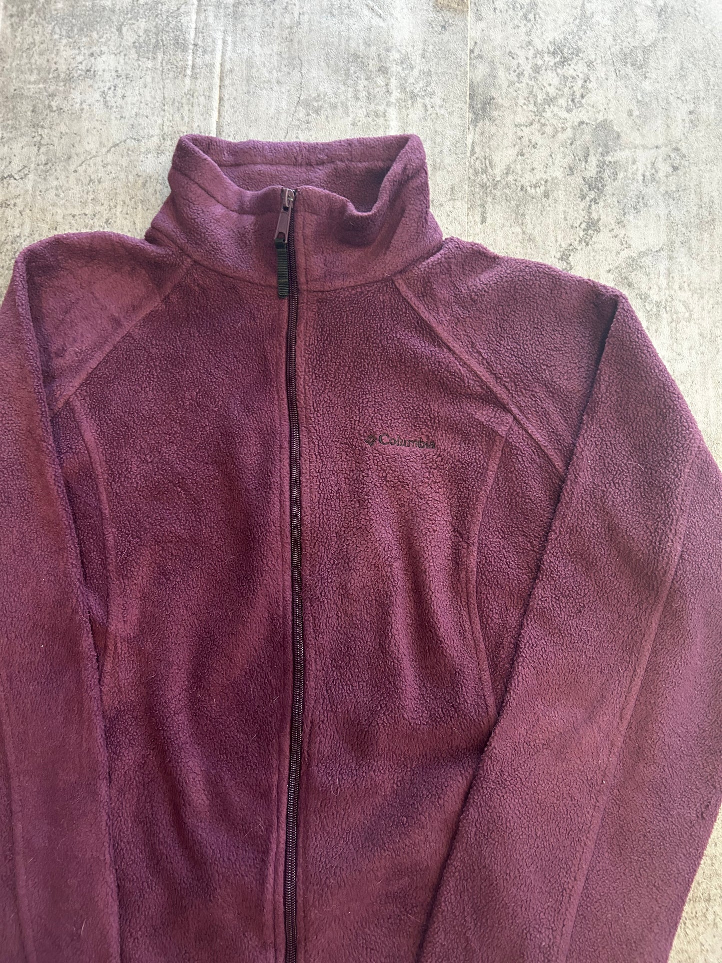 Columbia dark magenta fleece jacket