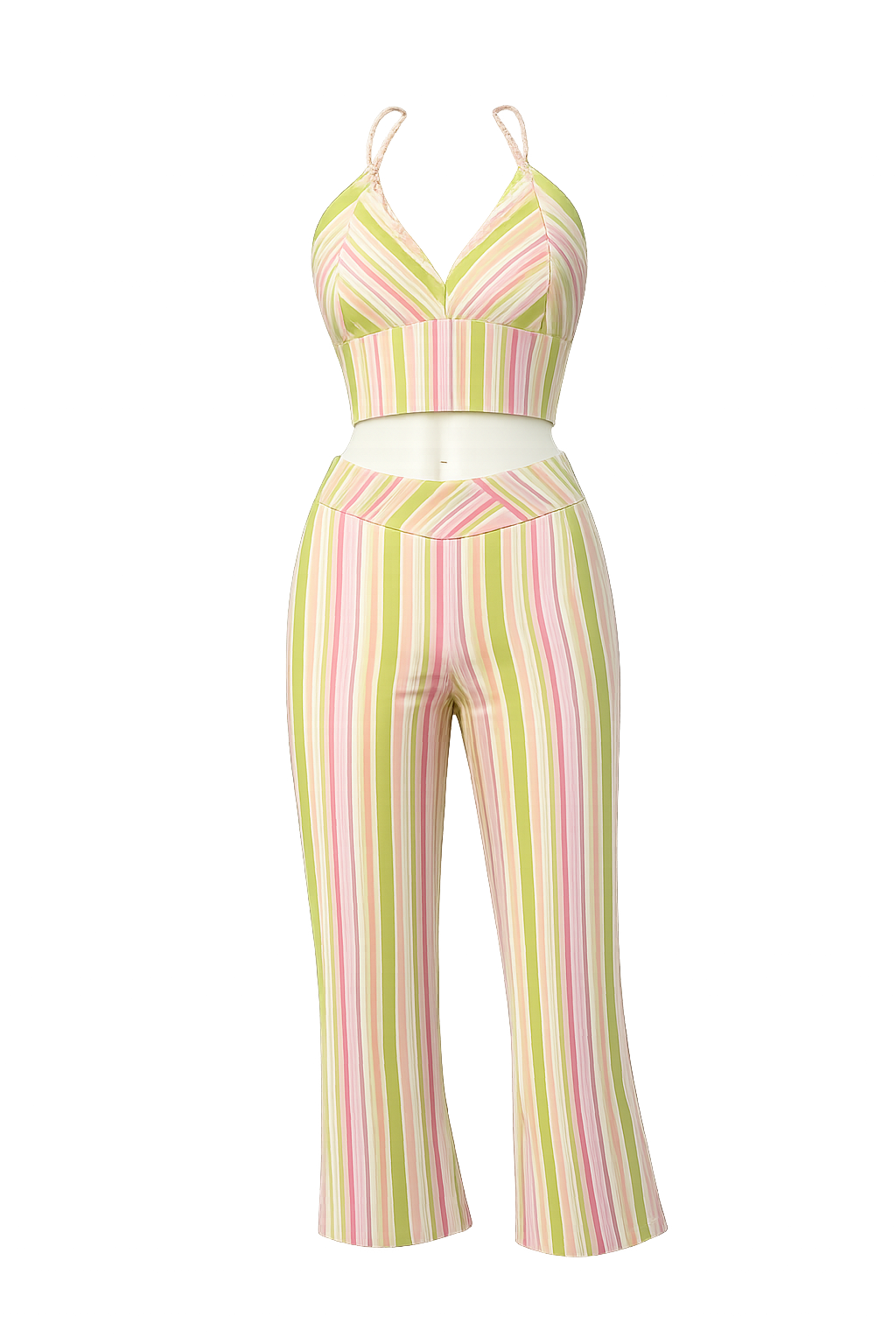Y2K striped capri pants