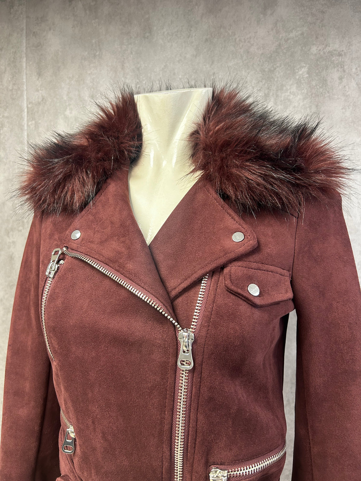 Pimkie burgundy suede jacket
