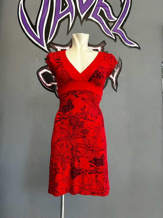 Patterned red dress