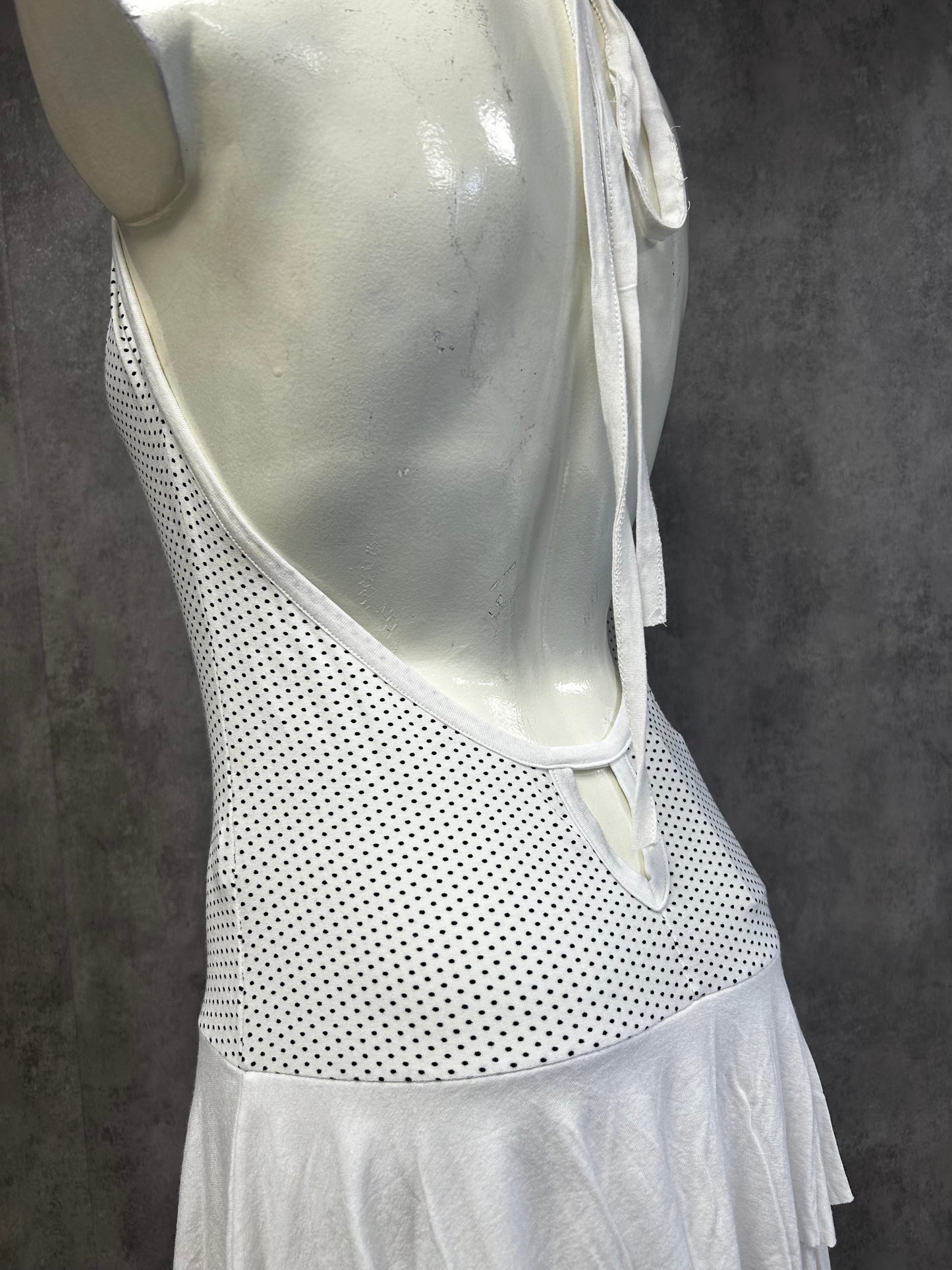 Extrose polka dot backless dress